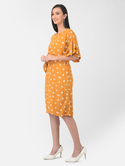 Orange Polka Dot Dress - Women Dresses