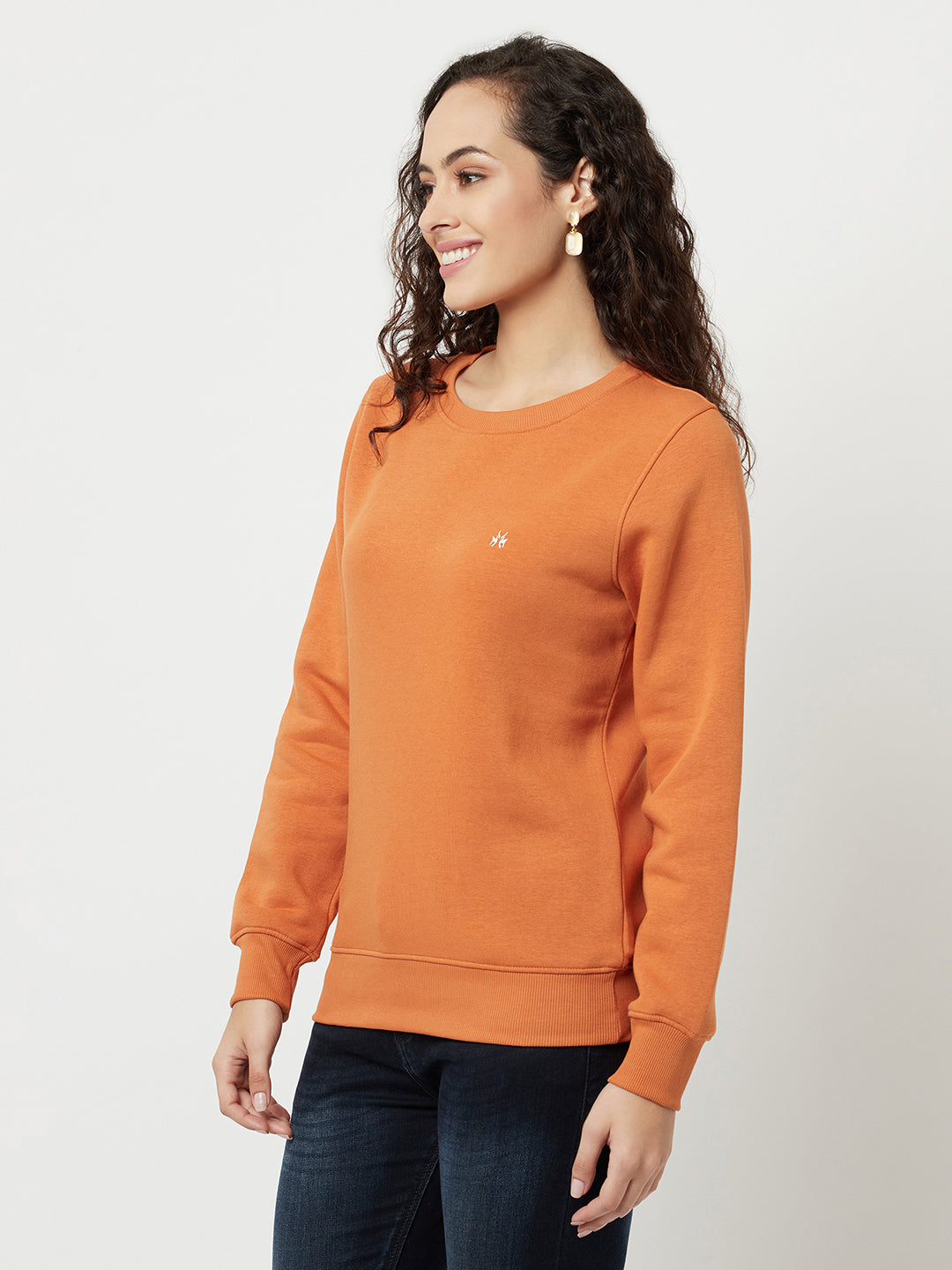 Orange Sweatshirt-Women Sweatshirts-Crimsoune Club