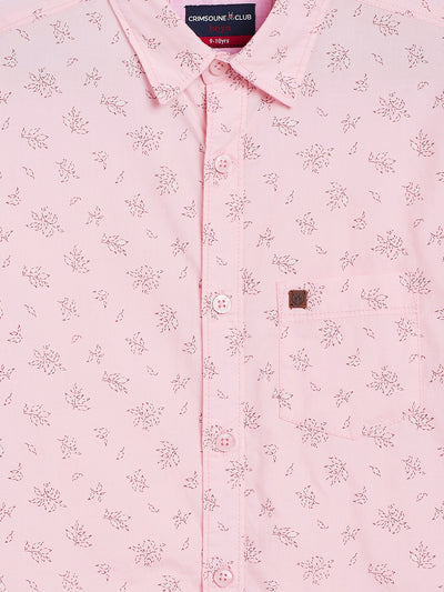 Pink Printed Casual Shirt - Boys Shirts