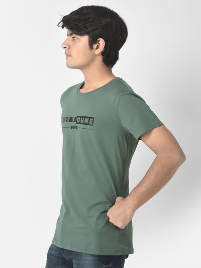 Green Typographic Brand-Logo T-Shirt-Boys T-Shirts-Crimsoune Club