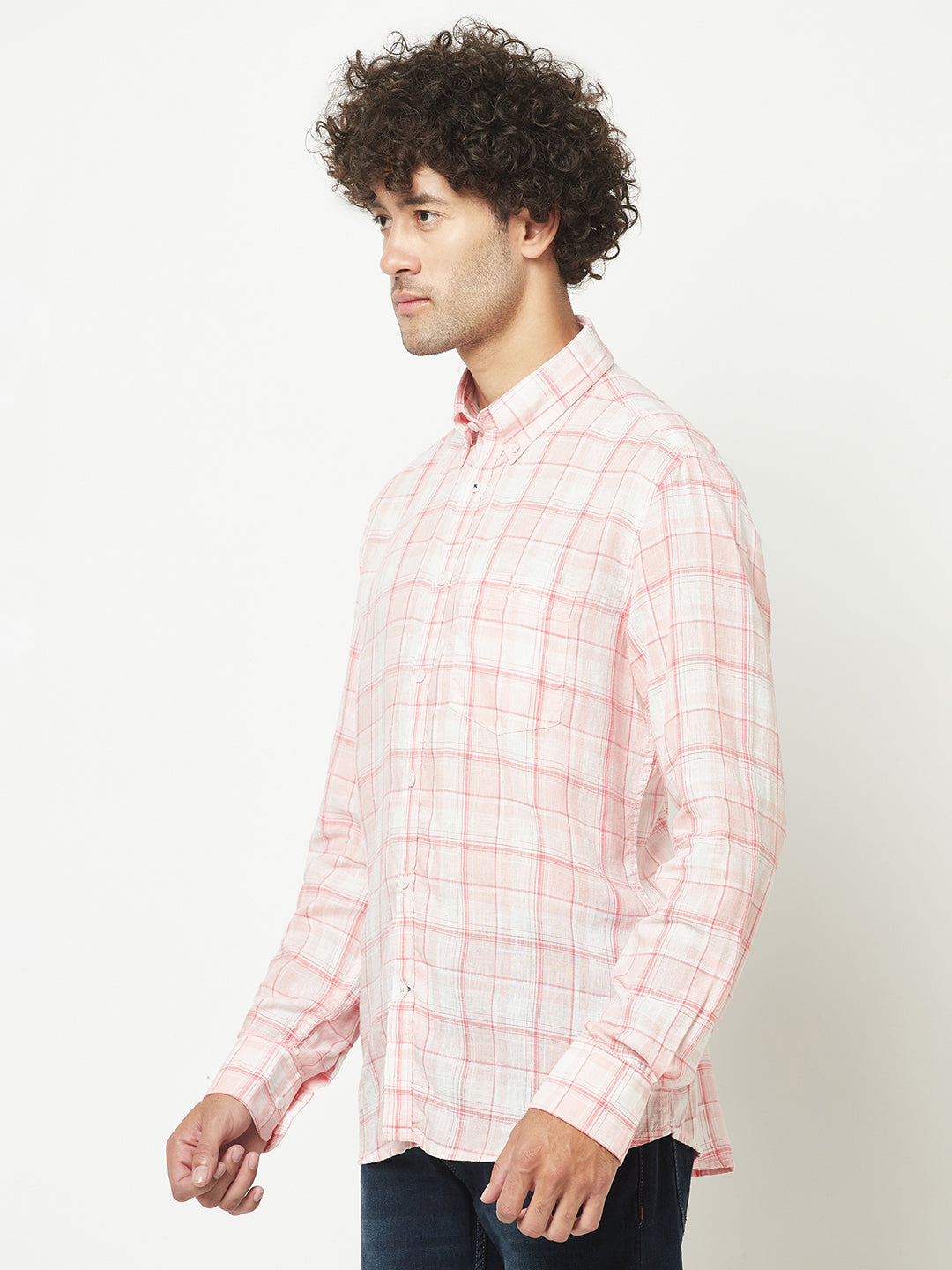 Pink Tartan Checked Flannel Shirt 