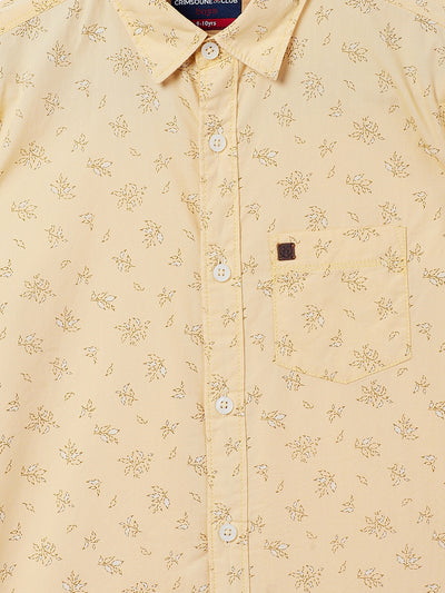 Yellow Printed Casual Shirt - Boys Shirts