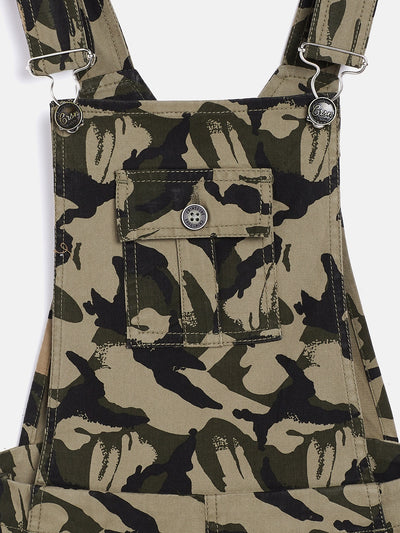 Olive Camouflage Dungarees - Girls Dungarees