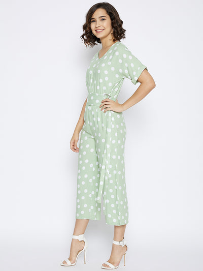 Green Printed Jumpsuit - Women Jumpsuits