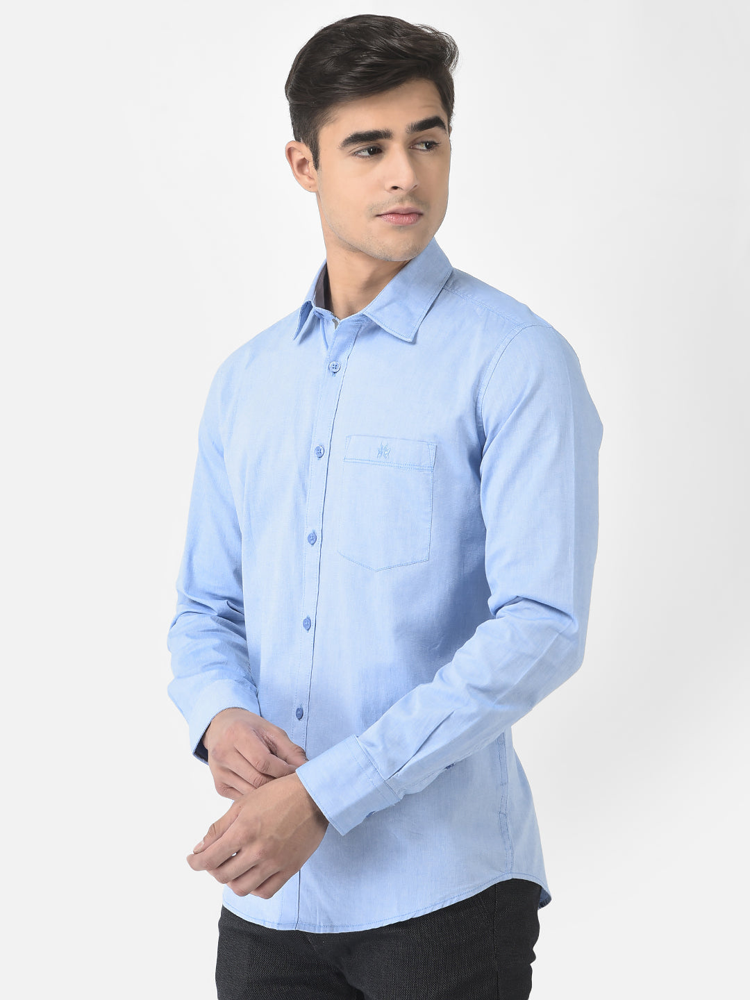  Sky Blue Shirt in Pure Cotton