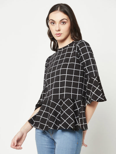  Black Peplum Top