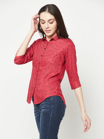  Red Geometric Shirt