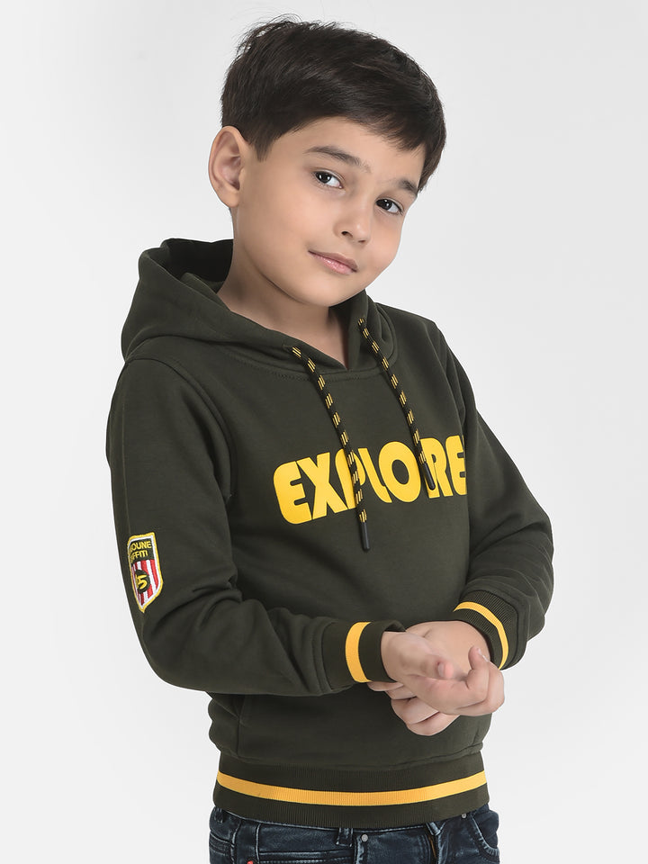 Olive Explorer Sweatshirt-Boys Sweatshirts-Crimsoune Club