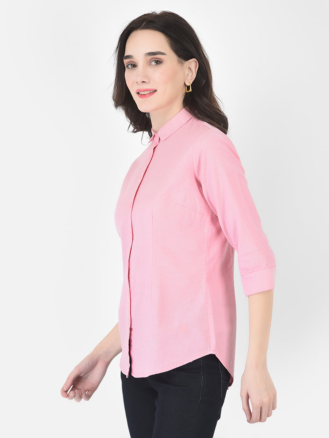 Pink Button-Down Shirt - Women Shirts