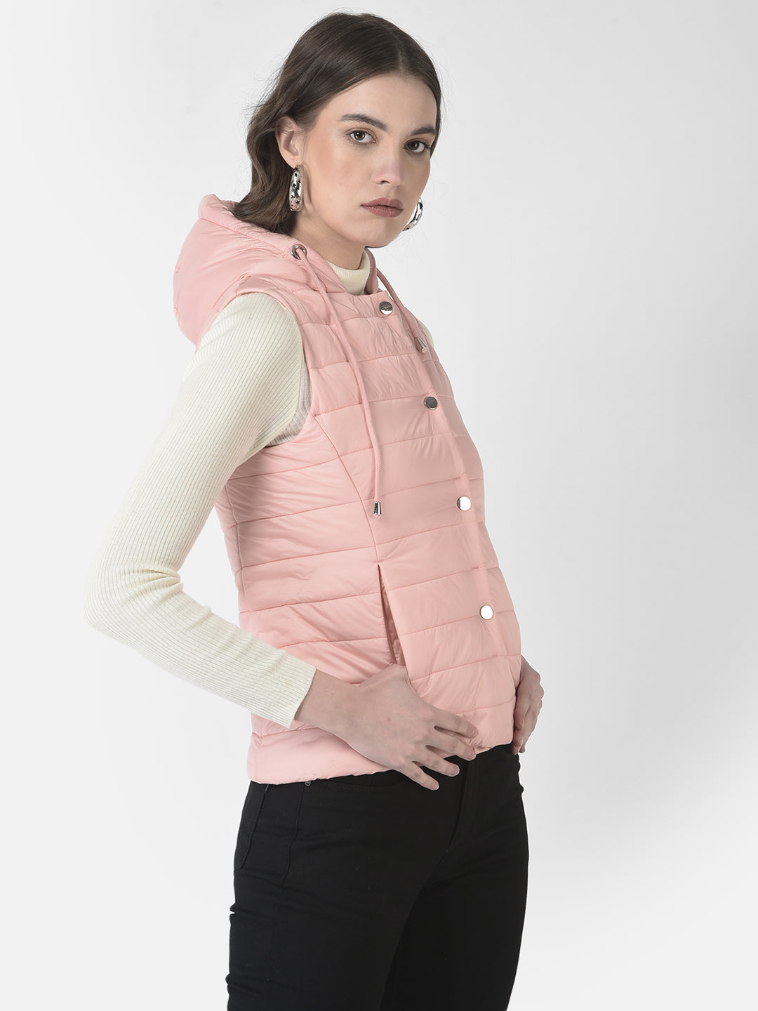  Polished Pink Hooded Gilet