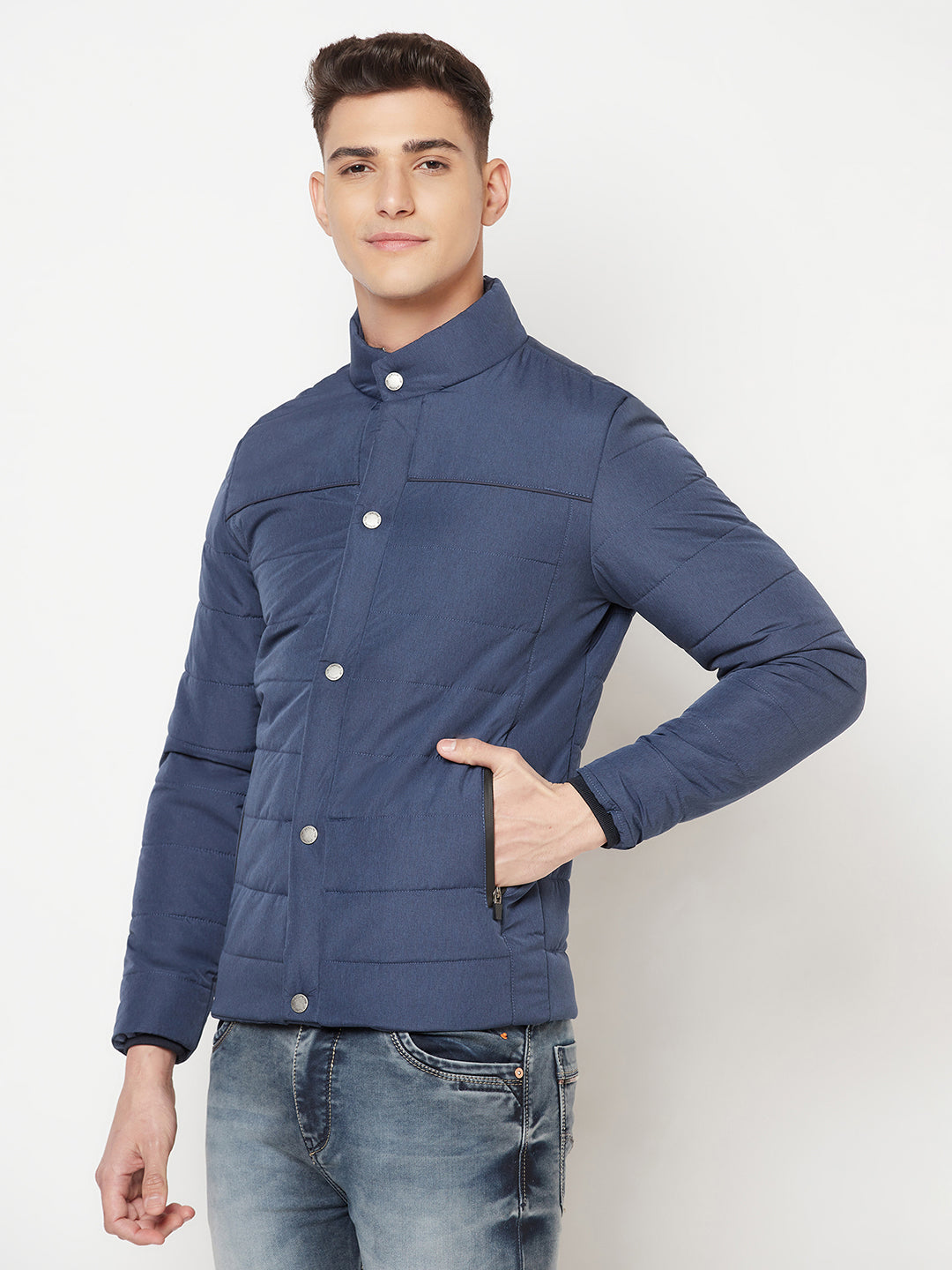 Navy Blue Padded Jacket - Men Jacket