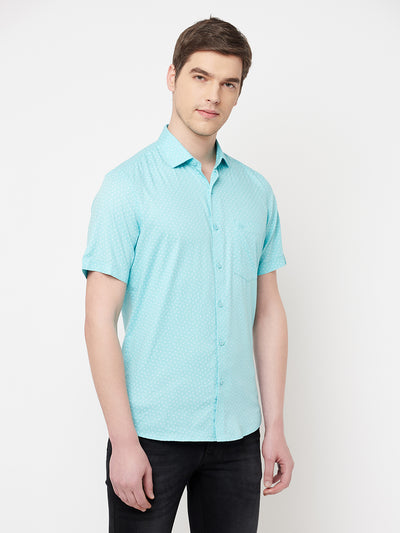 Green Printed Casual Shirt - Men Shirts