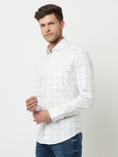 White Checked Shirt-Men Shirts-Crimsoune Club