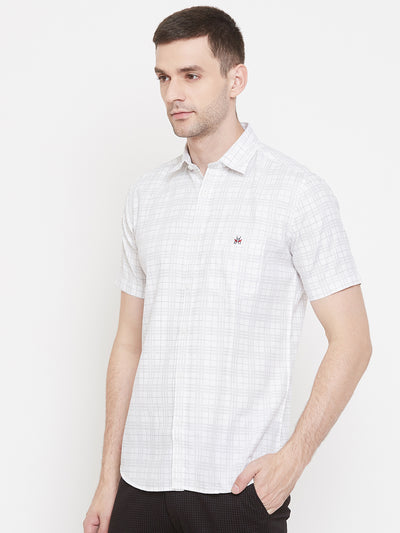 White Checked shirt - Men Shirts