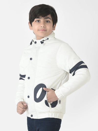  White Padded Varsity Jacket