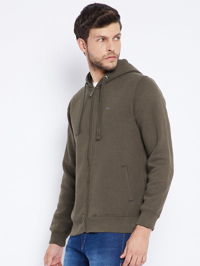 Brown Hooded Sweatshirt - Men Sweatshirts