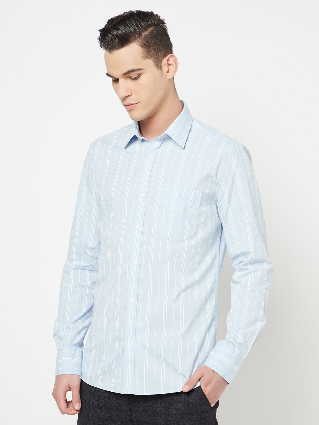 Blue Striped Shirt - Men Shirts