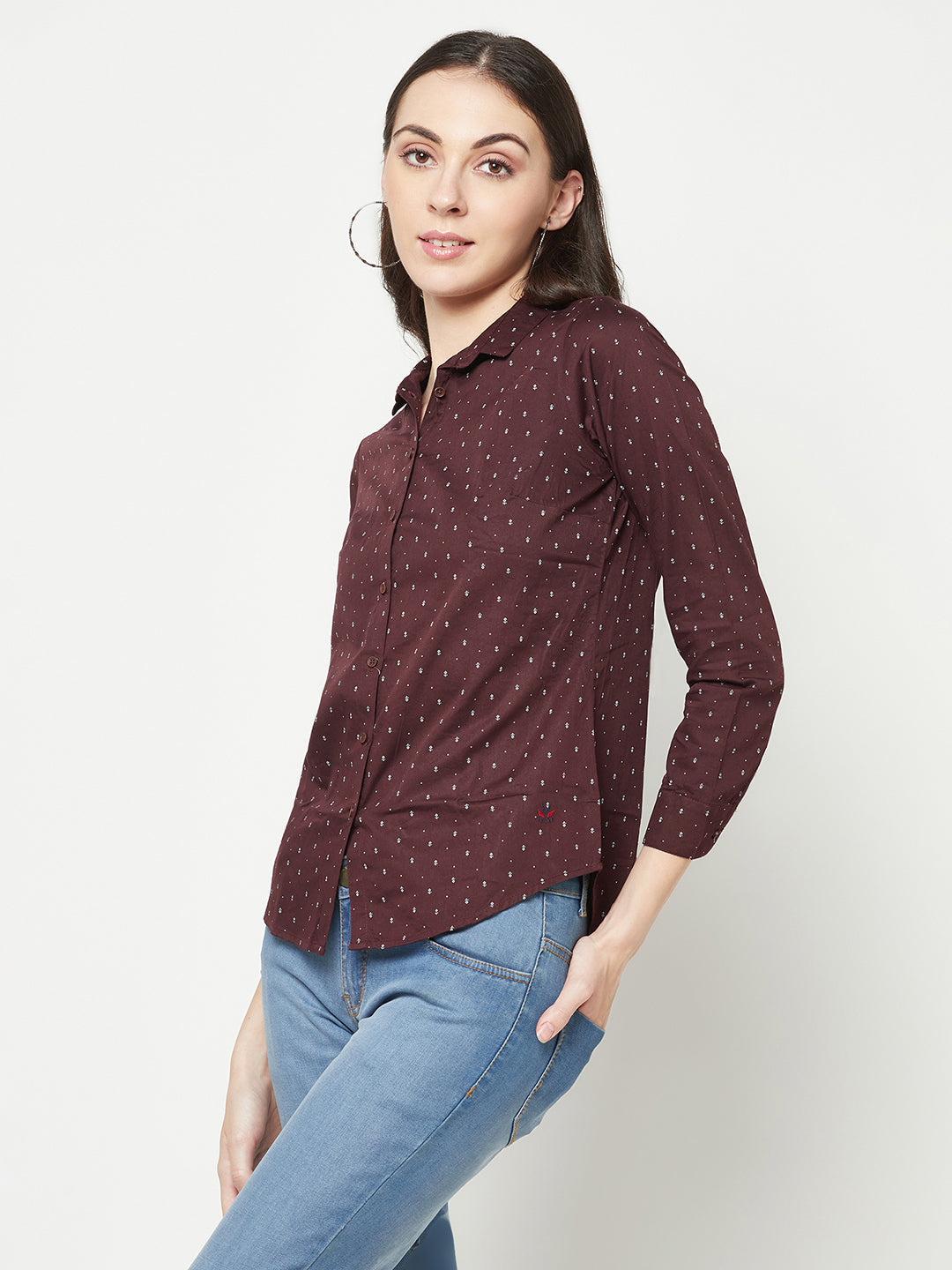  Wine Printed Shirt