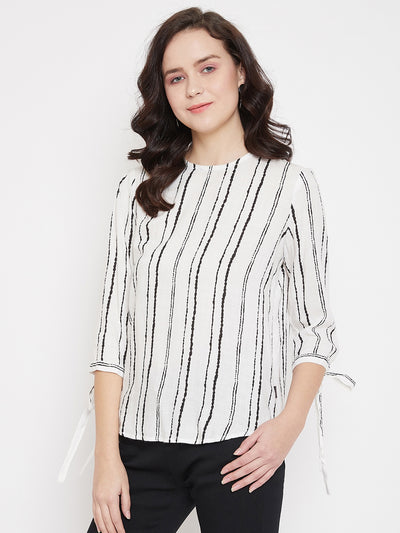 White Striped Top - Women Tops