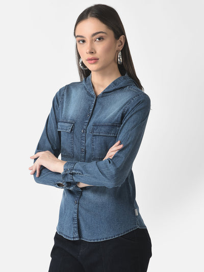  Hooded Denim Shirt