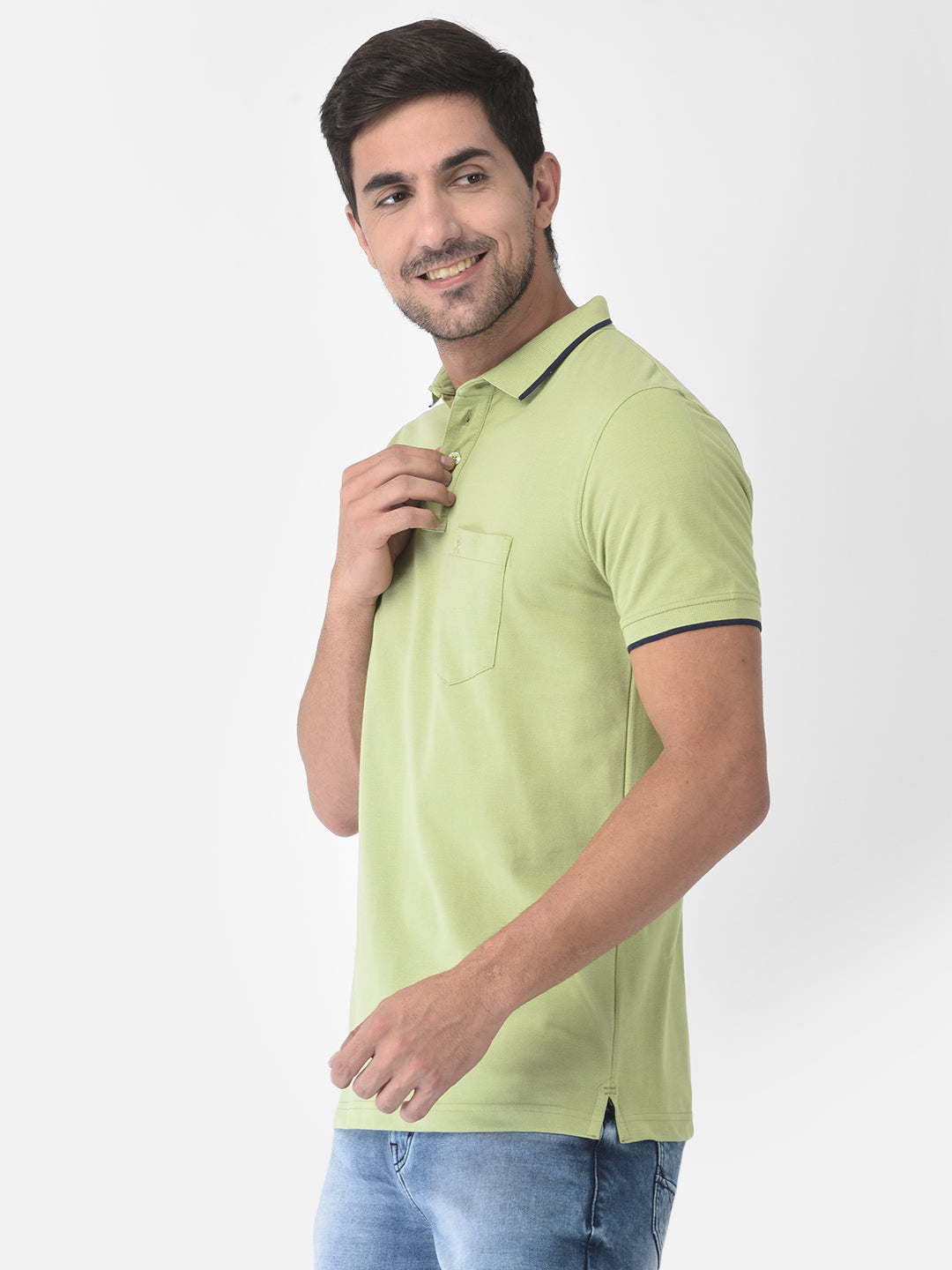 Light Green Polo T-Shirt - Men T-Shirts