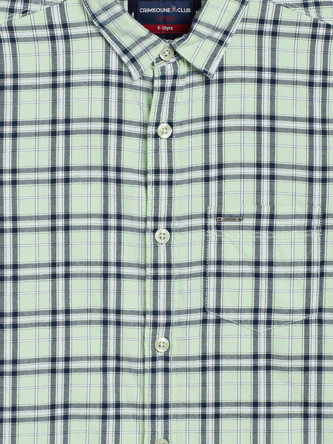 Mint Green Checked Casual Shirt - Boys Shirts