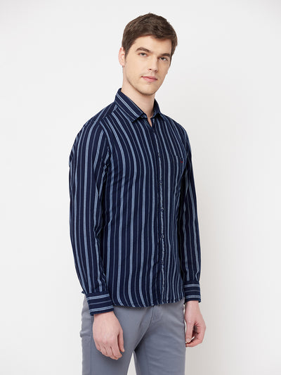 White Striped Casual Shirt - Men Shirts