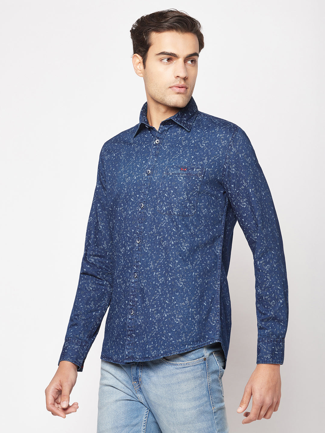  Floral Denim Shirt 