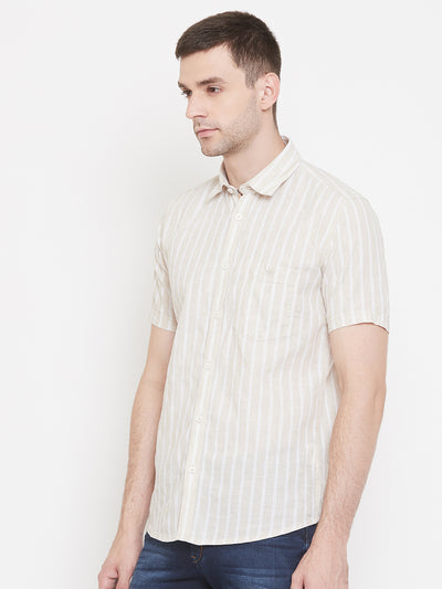 Beige striped shirt - Men Shirts