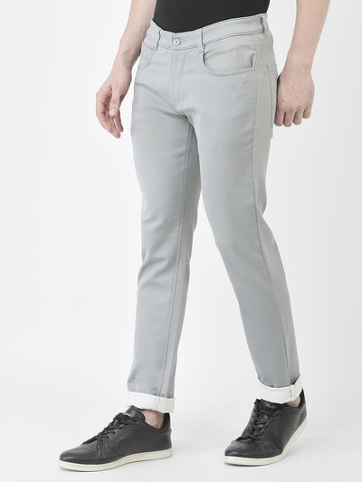  Slim-Fit Light Grey Trousers
