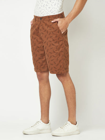 Brown Floral Shorts