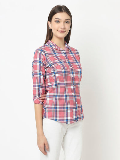 Pink Shirt in Tartan Checks