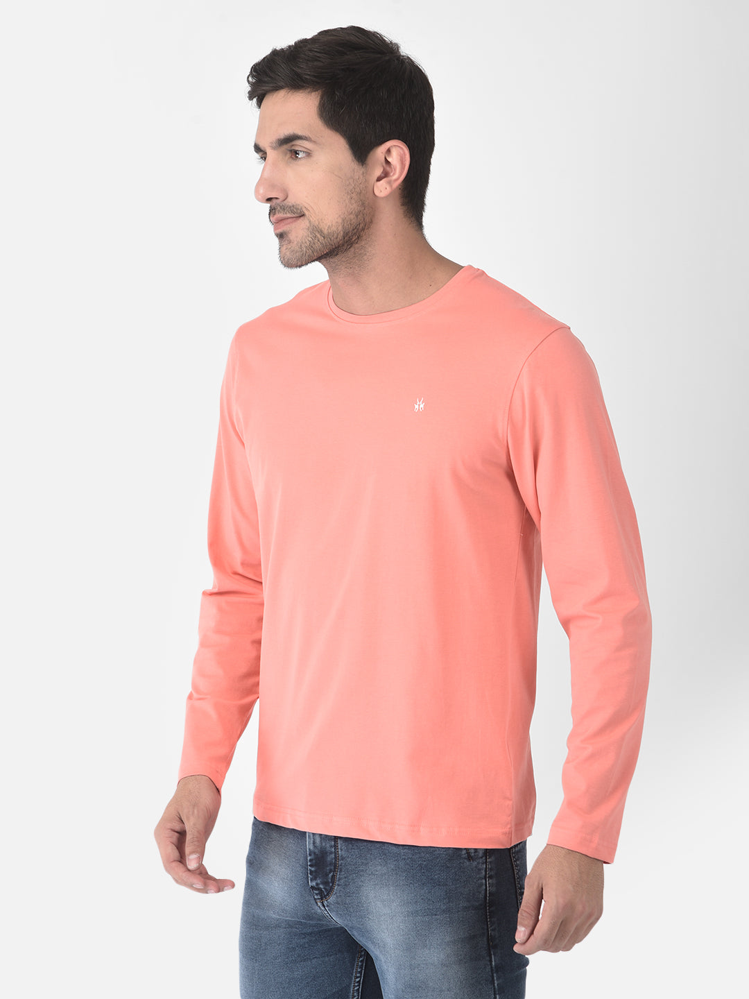 Pink Long-Sleeve T-Shirt - Men T-Shirts