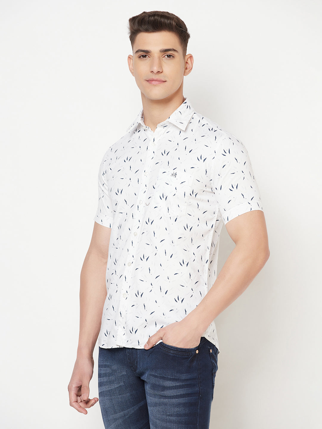 White Printed Shirt - Men Shirts