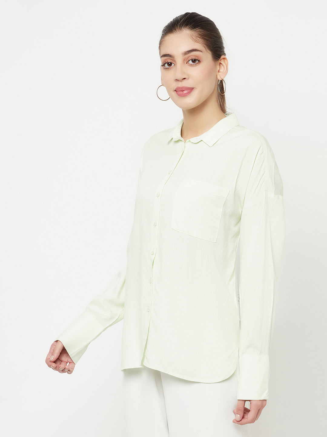 Light Green Long Sleeves Shirt - Women Shirts