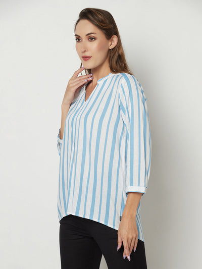  Blue Striped Top