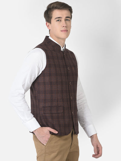  Purple Checked Waistcoat