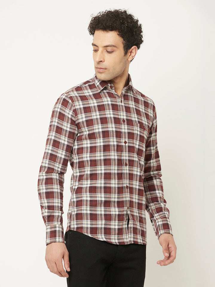   Brown Shirt in Tartan Checks