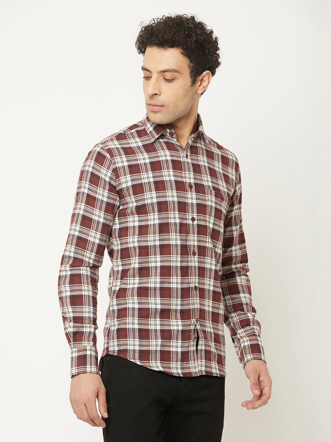   Brown Shirt in Tartan Checks