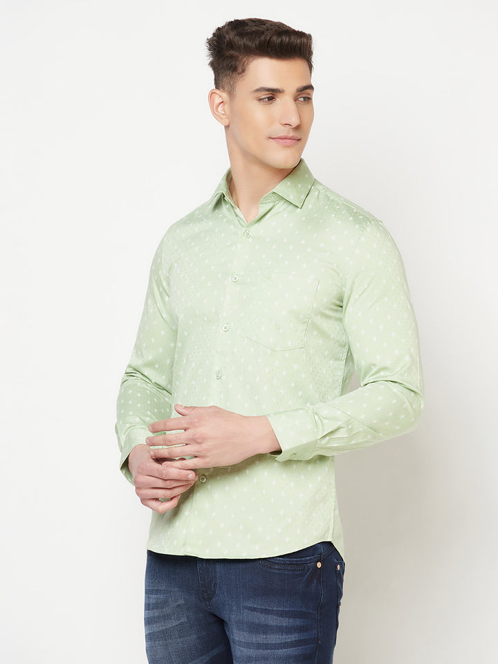 Green Printed Shirt - Men Shirts