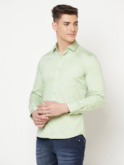 Green Printed Shirt - Men Shirts