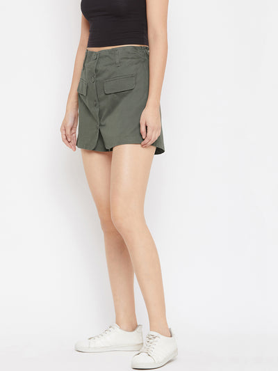 Olive Comfort Fit Skort - Women Skirts