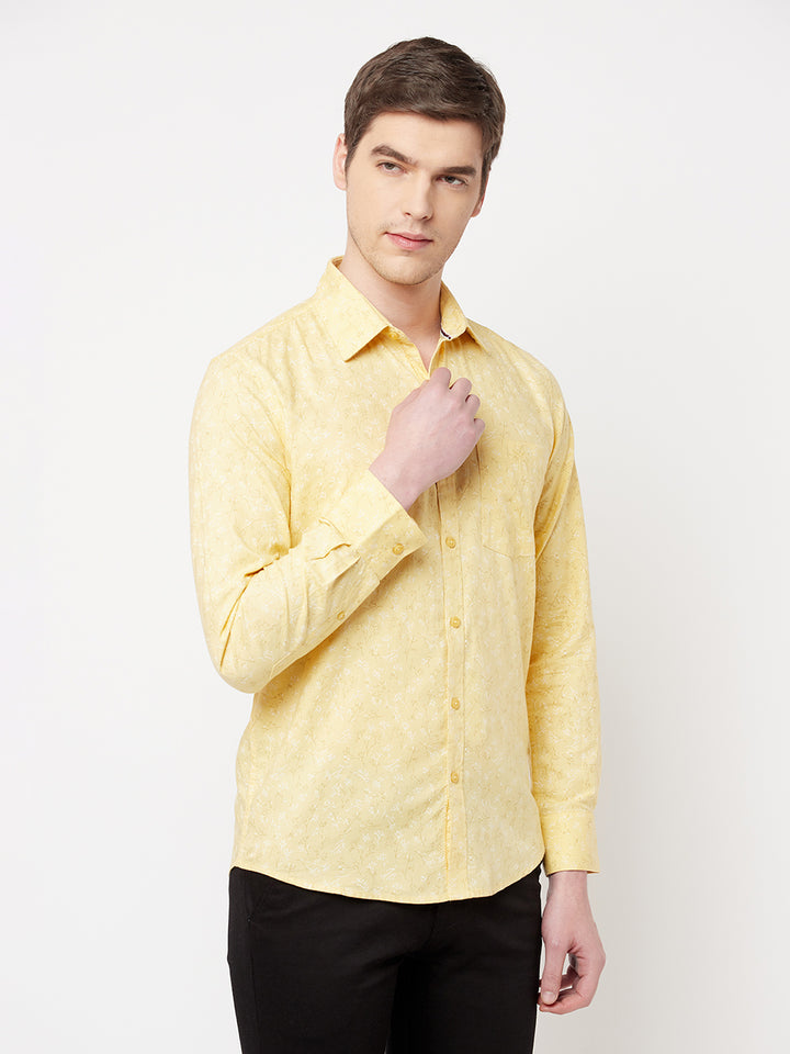Yellow Floral Shirt - Men Shirts