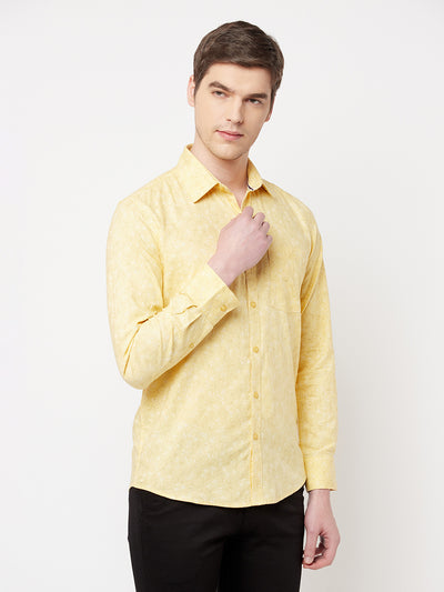 Yellow Floral Shirt - Men Shirts