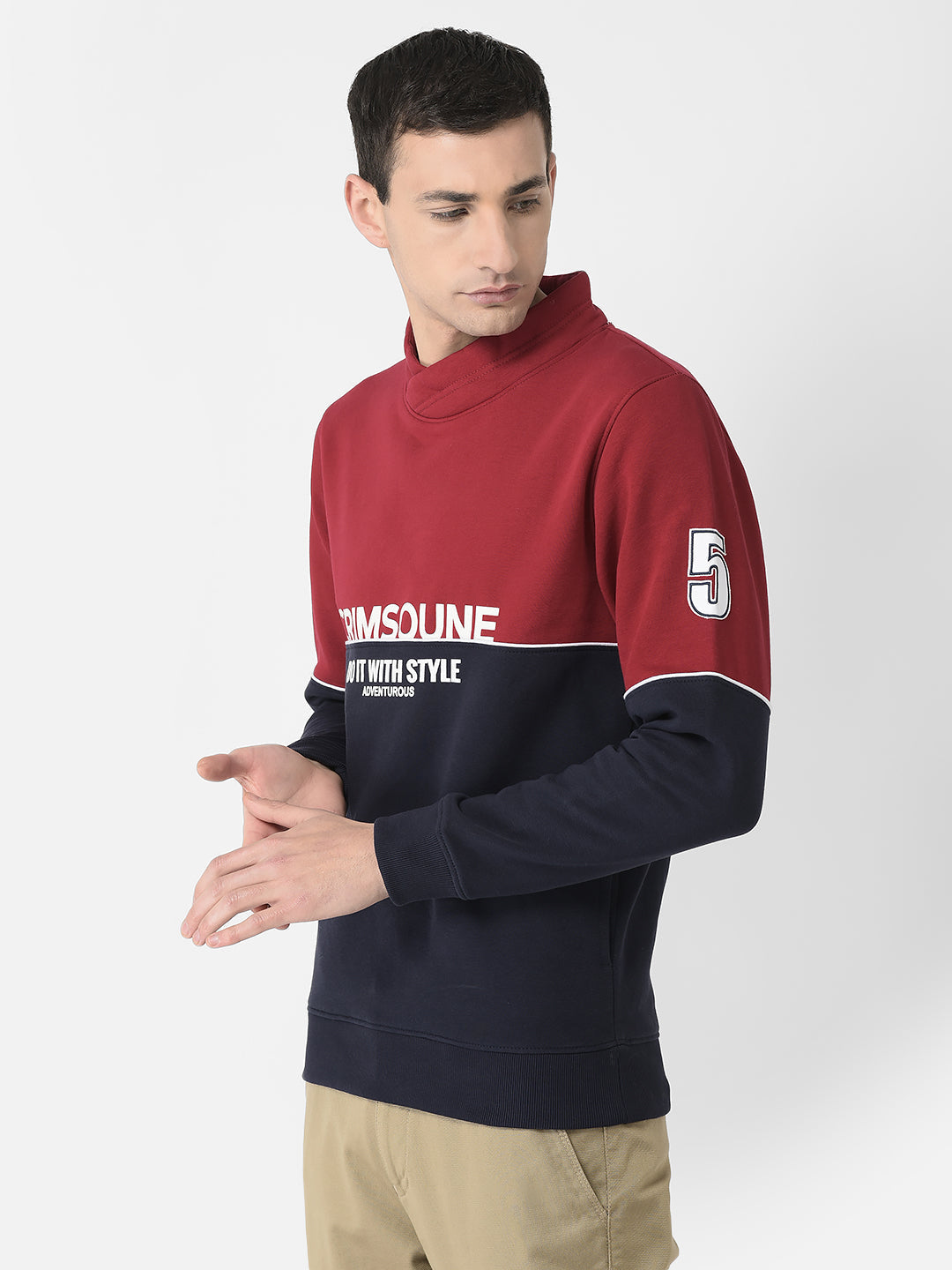  Maroon Brand-Logo Sweatshirt