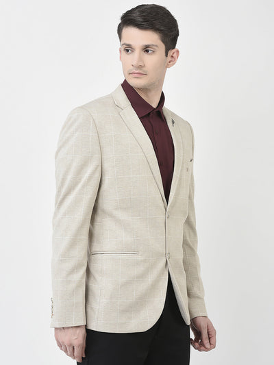  Beige Checkered Blazer