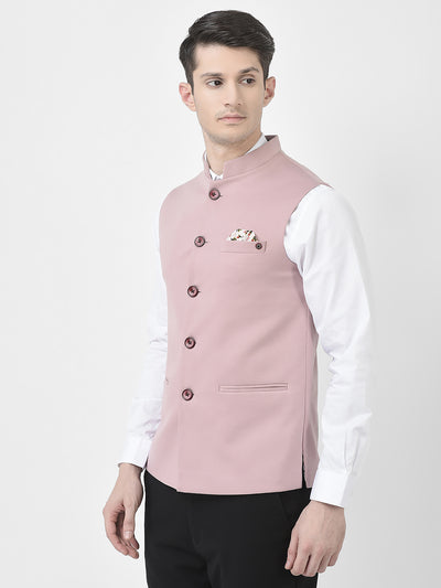 Dusty Pink Waist-Coat-Men Waistcoat-Crimsoune Club