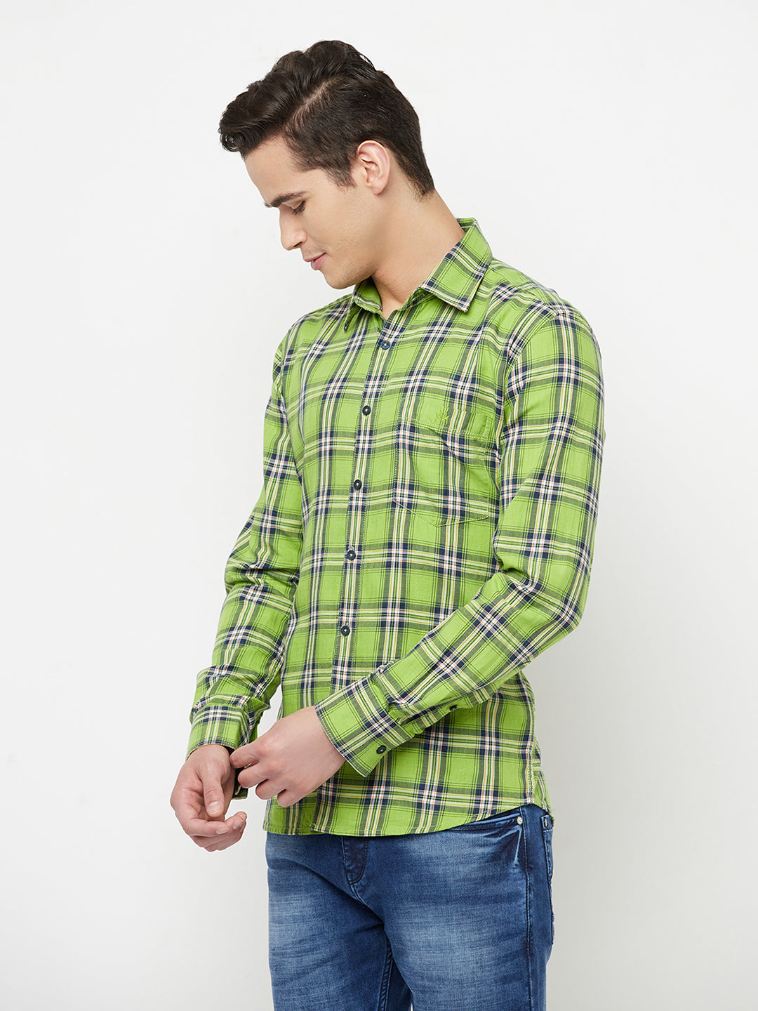 Green Checked Shirt - Men Shirts