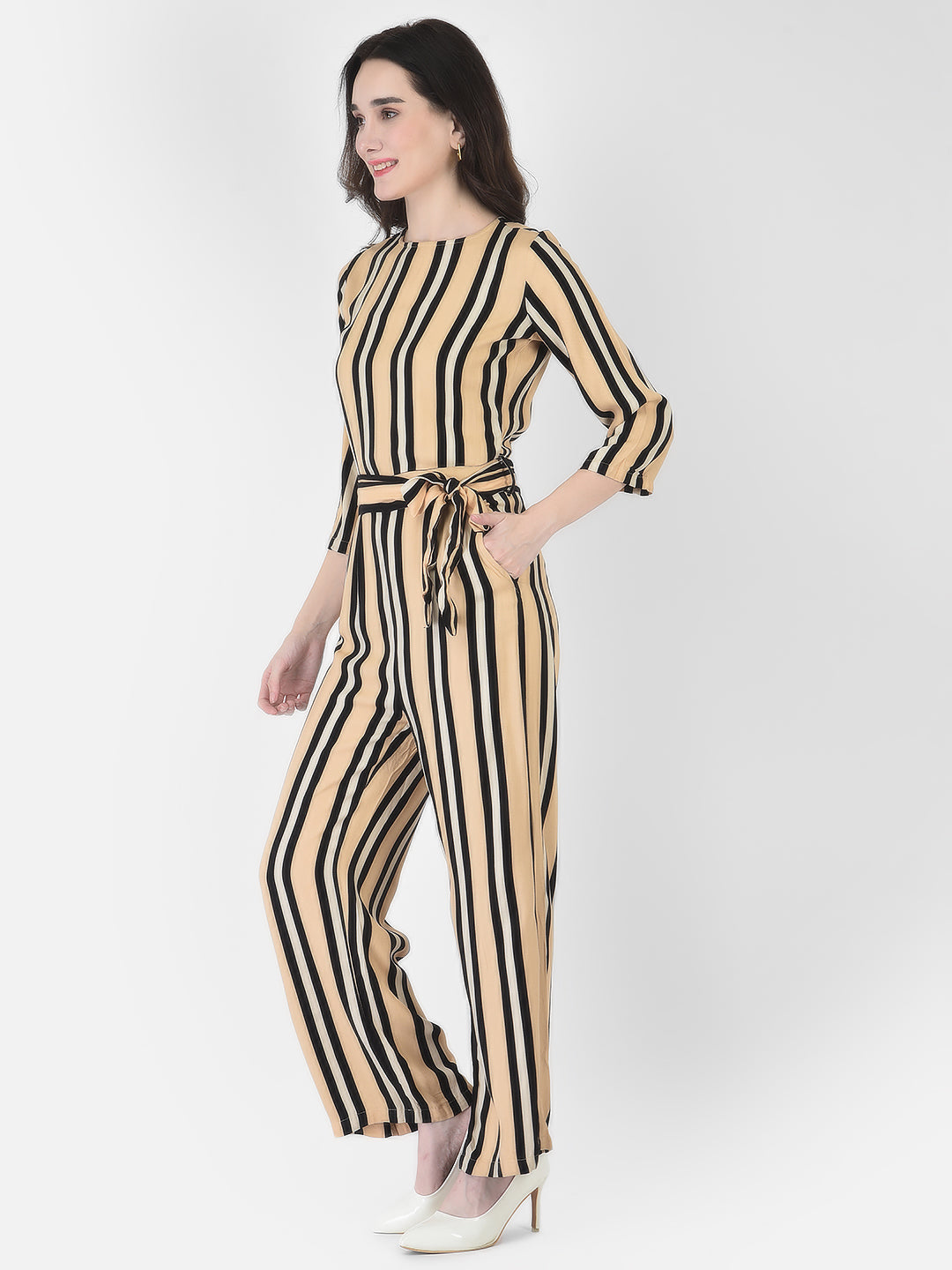 Cider Striped Jumpsuit-Women Dungarees-Crimsoune Club