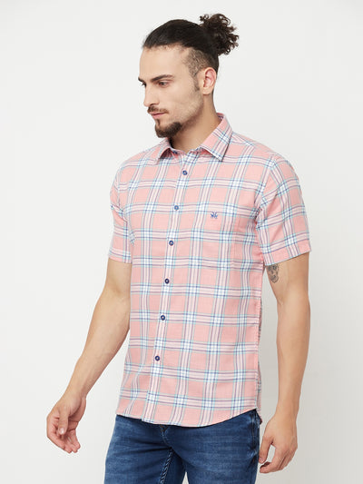Pink Checked Casual Shirt - Men Shirts